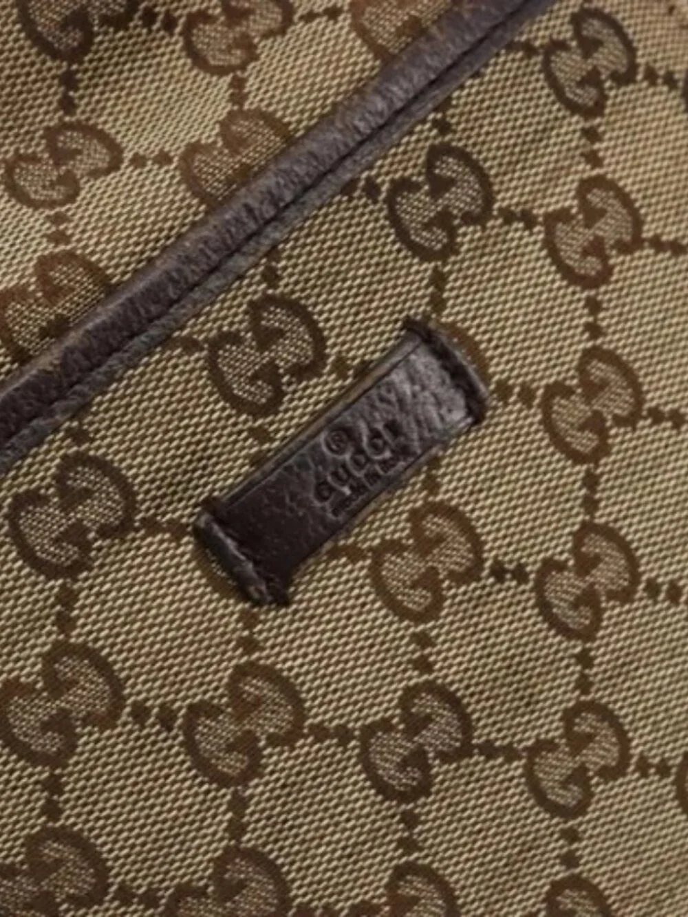 GUCCI GG Canvas Shoulder Bag Beige Silver 122793 Auth 180064